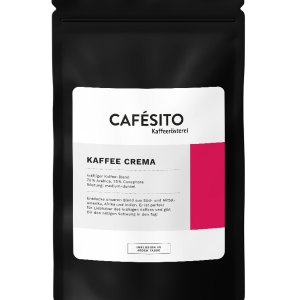 Mockup der Cafesito Kaffeebohnen Cafe Crema – aromatischer Kaffee für vollmundigen Genuss, ideal für Espresso und Crema.